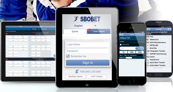 Taruhan online melalui SBOBET mobile di smartphone anda